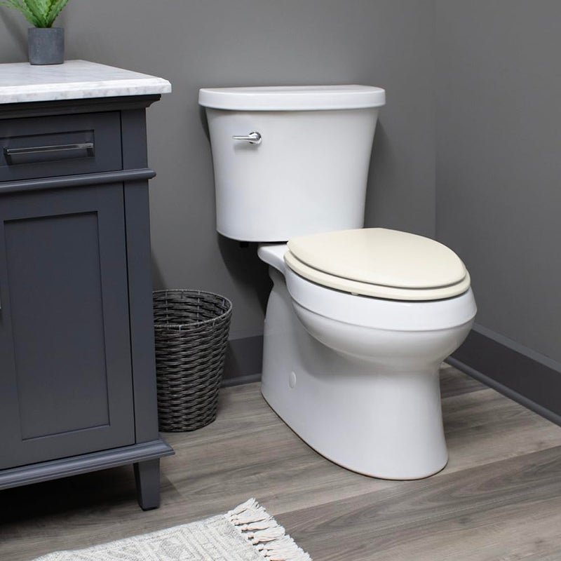 Bemis 1500EC Durable Wood Toilet Seat with Easy Clean Hinges, Made in USA, Elongated, Biscuit - Image 4